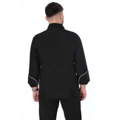 Aşçı Ceketi Katlanabilir Kol Detaylı Siyah Renk