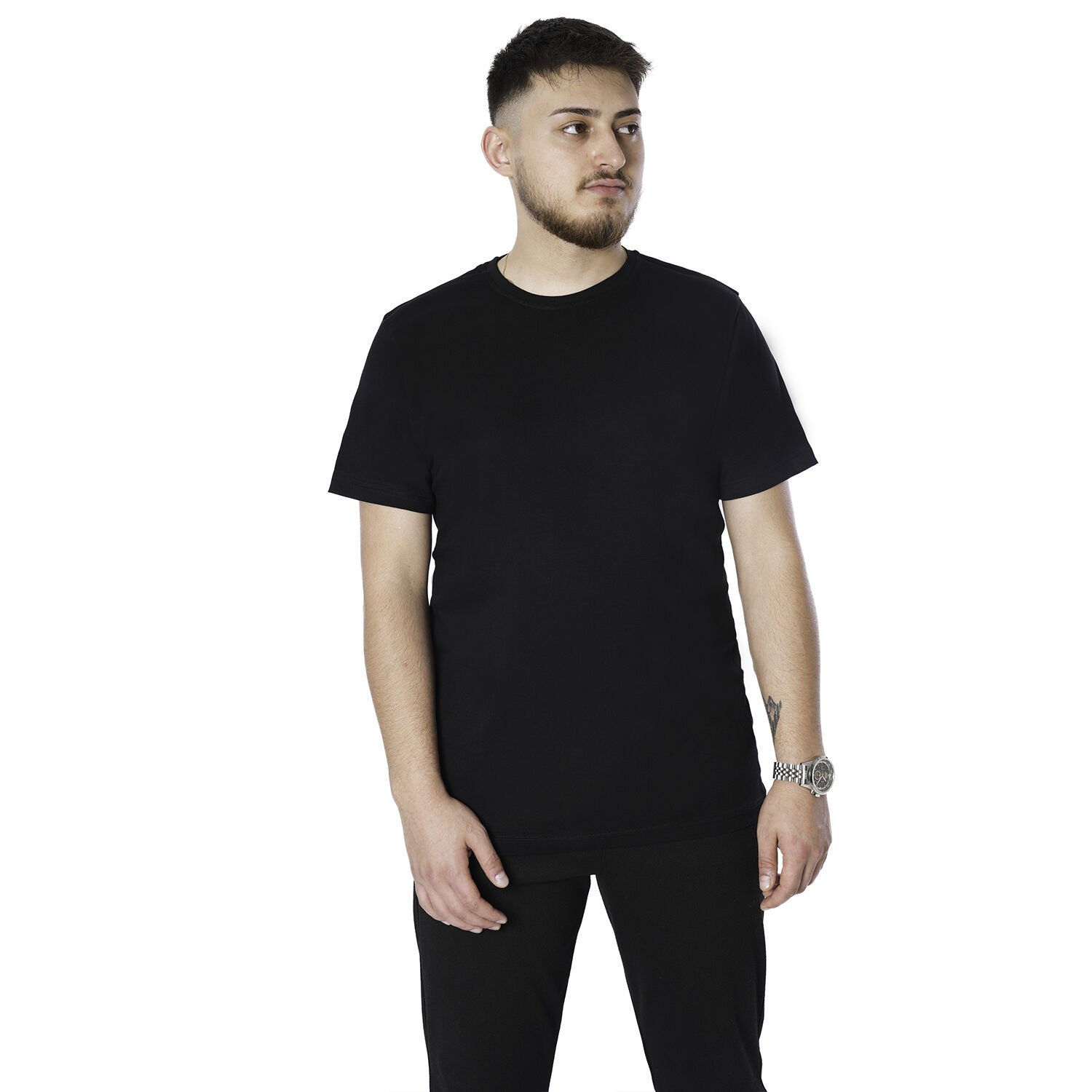 0 Yaka Tişört Siyah