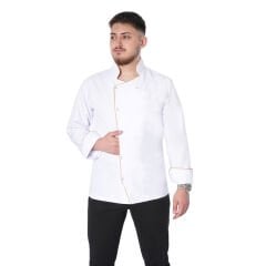 Aşçı Ceketi Katlanabilir Kol Detaylı Beyaz Renk