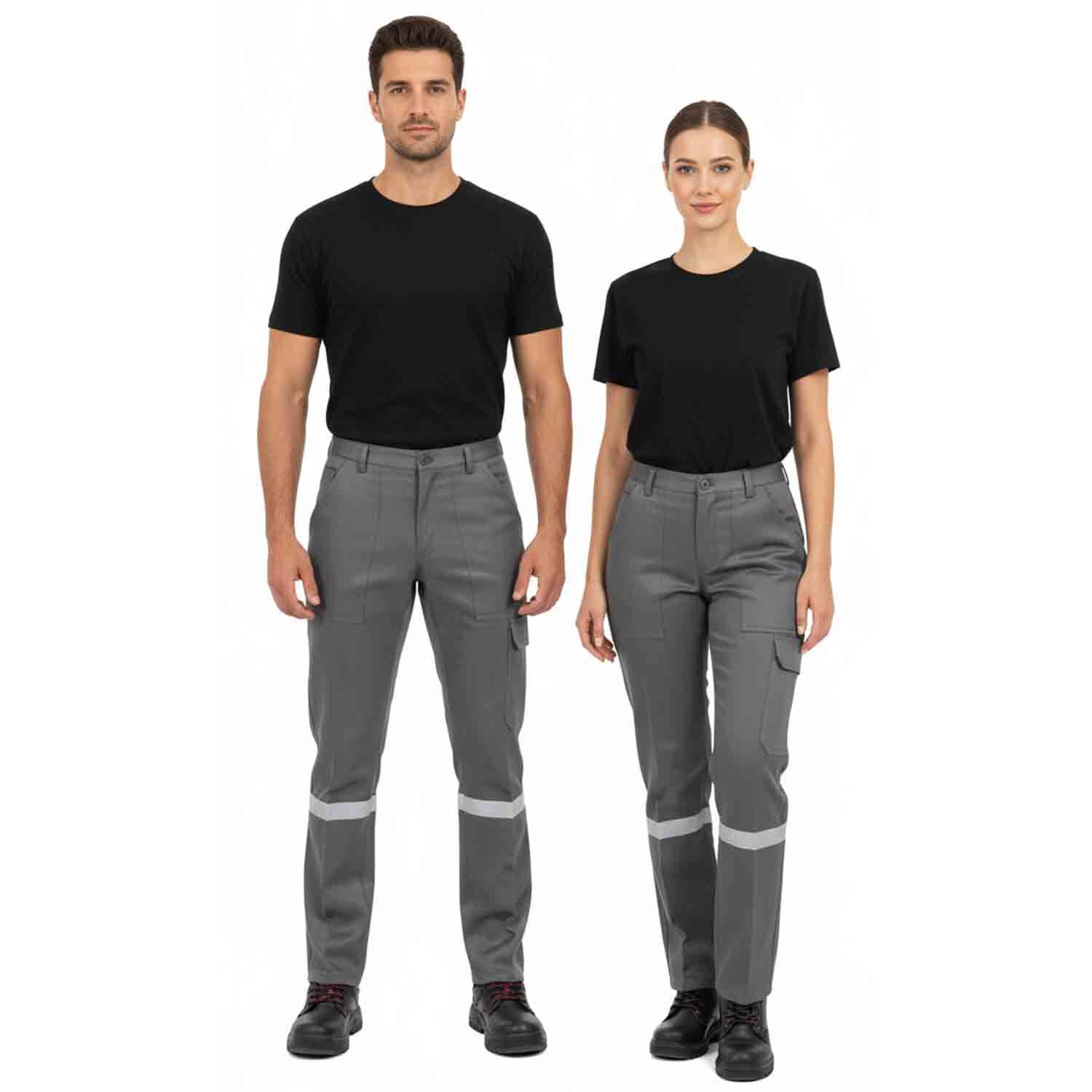7/7 Gabardin Kışlık İş Pantolonu Gri | Reflektörlü Kışlık İş Pantolonu