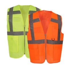 Mühendis Tipi Reflektörlü İkaz Yeleği Sarı - XL
