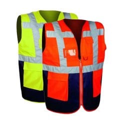 Mühendis ikaz yeleği çift renk | Reflektörlü Mühendis Yeleği | Çift Renkli Mühendis Yeleği