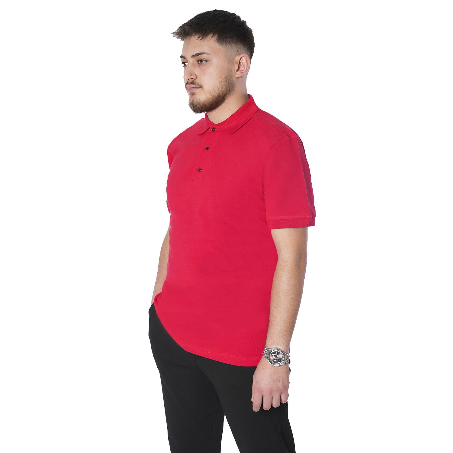 Polo Yaka Yazlık Tişört Kırmızı Renk