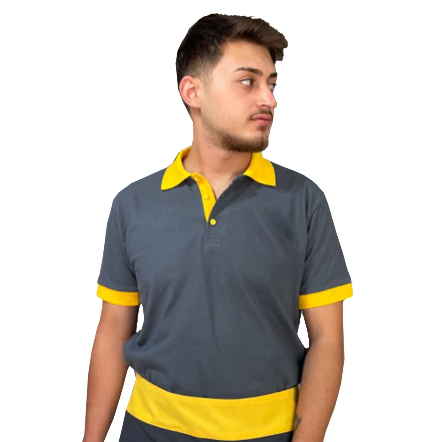 Netto Polo Yaka Yazlık İşçi Tişörtü Yaka ve Kol Detay Modelli