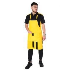 Netto Belden Bağlamalı Boyun Askılı Çift Renkli Önlük Sarı