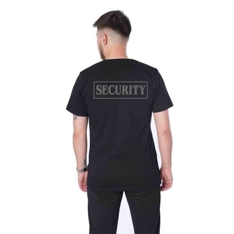 Özel Güvenlik (SECURITY) Logo Reflektör Baskılı Siyah Tişört