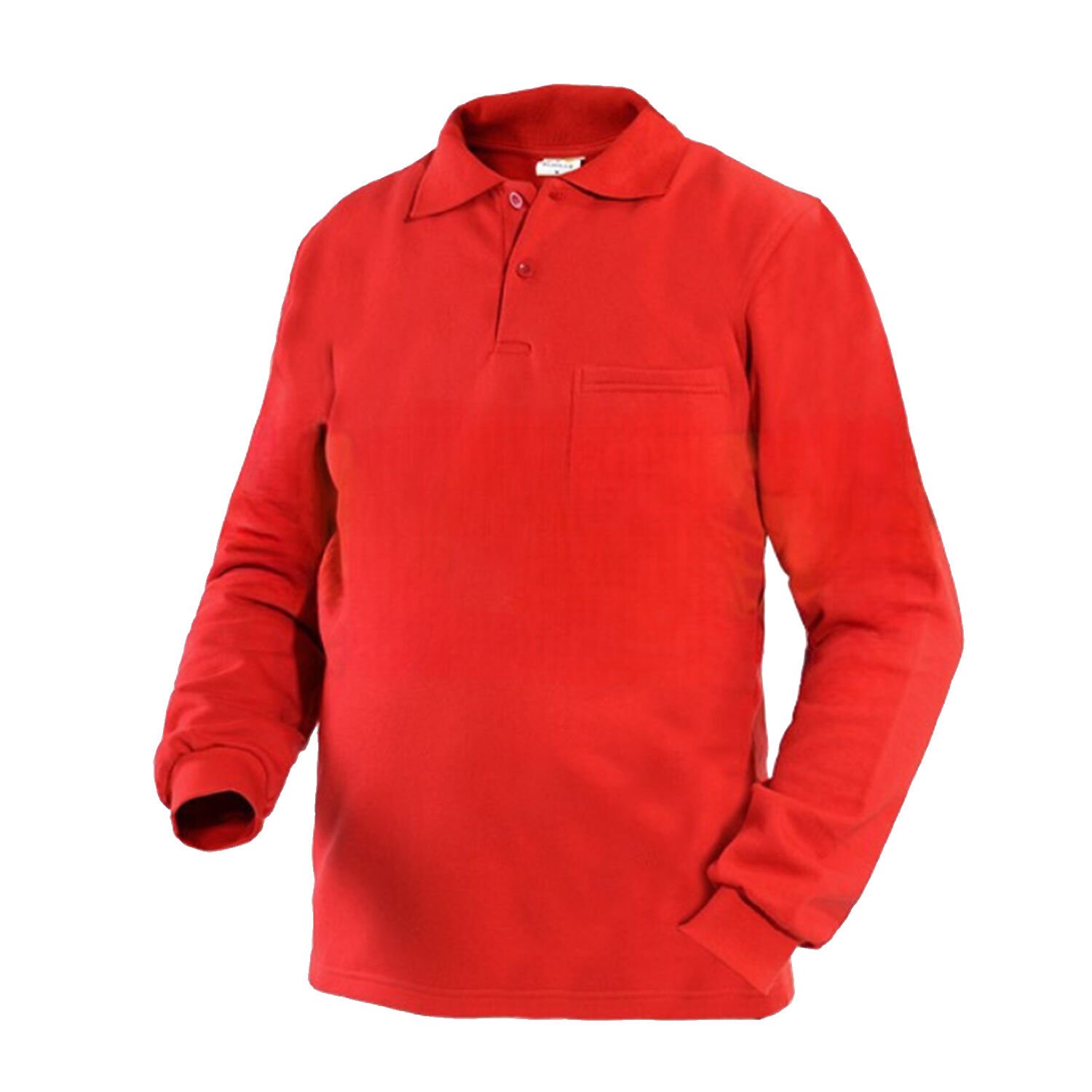 Polo Yaka Uzun Kollu Kışlık Sweatshirt Kırmızı
