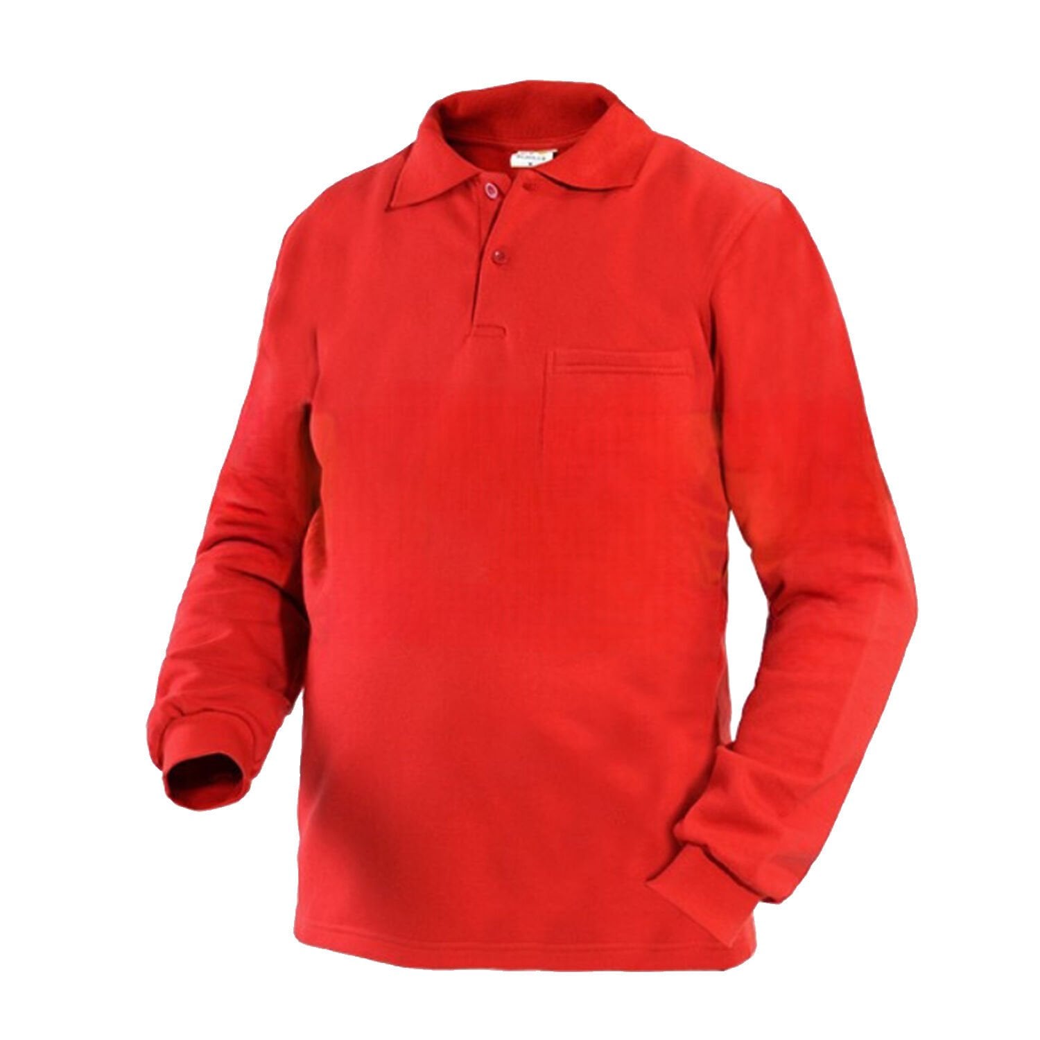 Polo Yaka Uzun Kollu Sweatshirt Kırmızı
