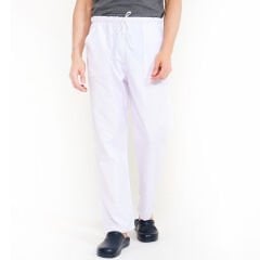 Beyaz Lastikli Aşçı Pantolonu