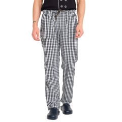 Aşçı Pantolonu Gri Ekose Desen