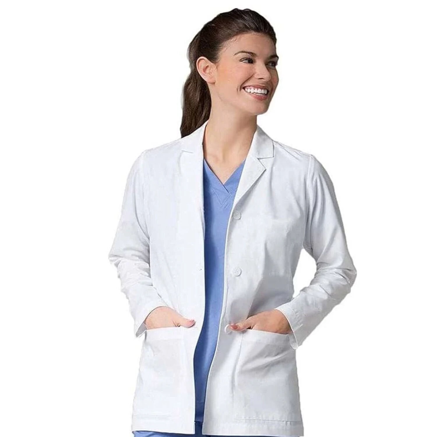 Beyaz Alpaka Kadın Önlük Doktor Önlüğü, Öğretmen Önlüğü, Labartuvar Önlüğü