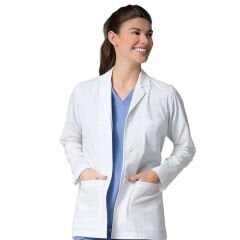 Beyaz Alpaka Kadın Önlük Doktor Önlüğü, Öğretmen Önlüğü, Labartuvar Önlüğü