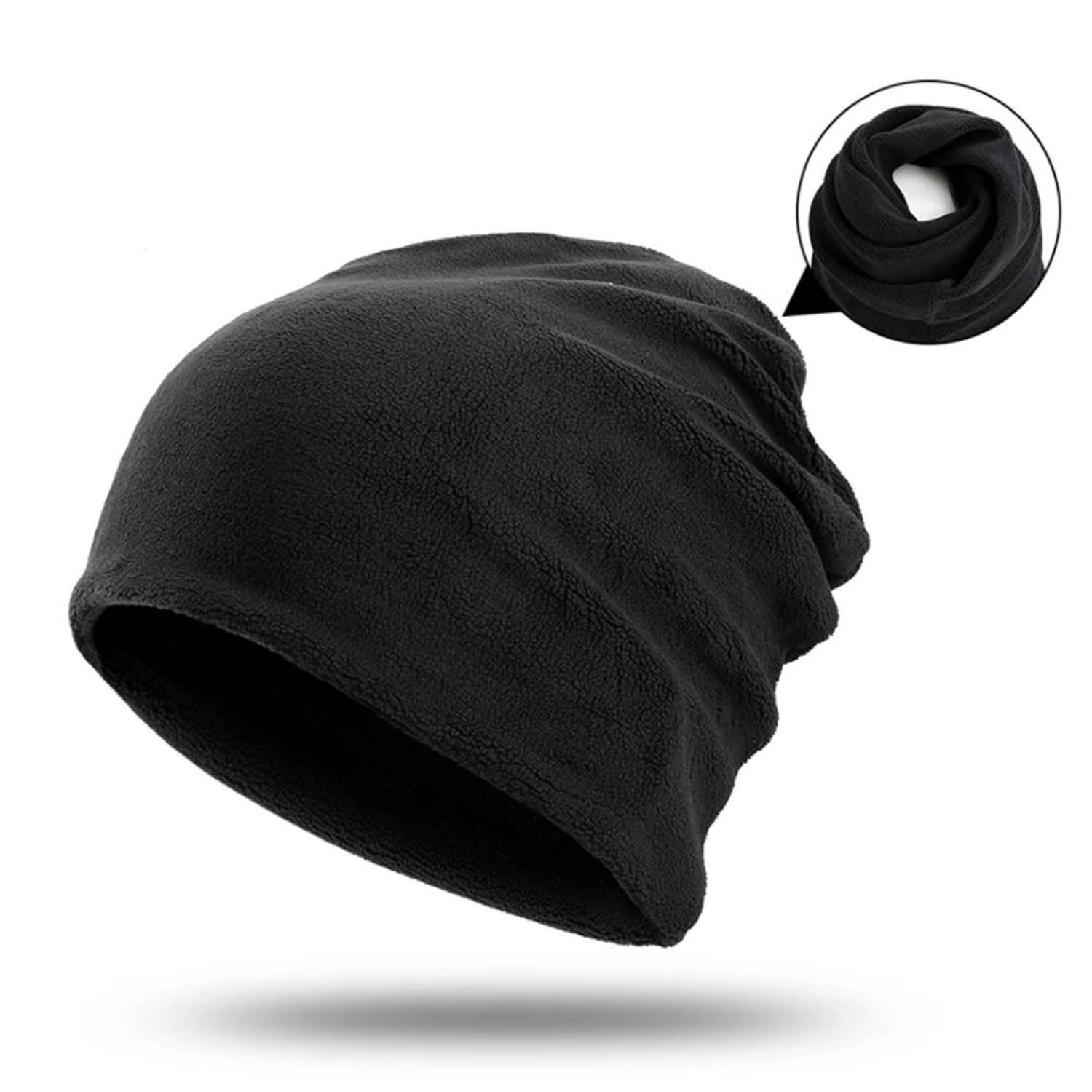 Polar İpli Boyunluk Bere Siyah Renk