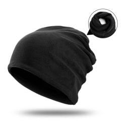 Polar İpli Boyunluk Bere Siyah Renk