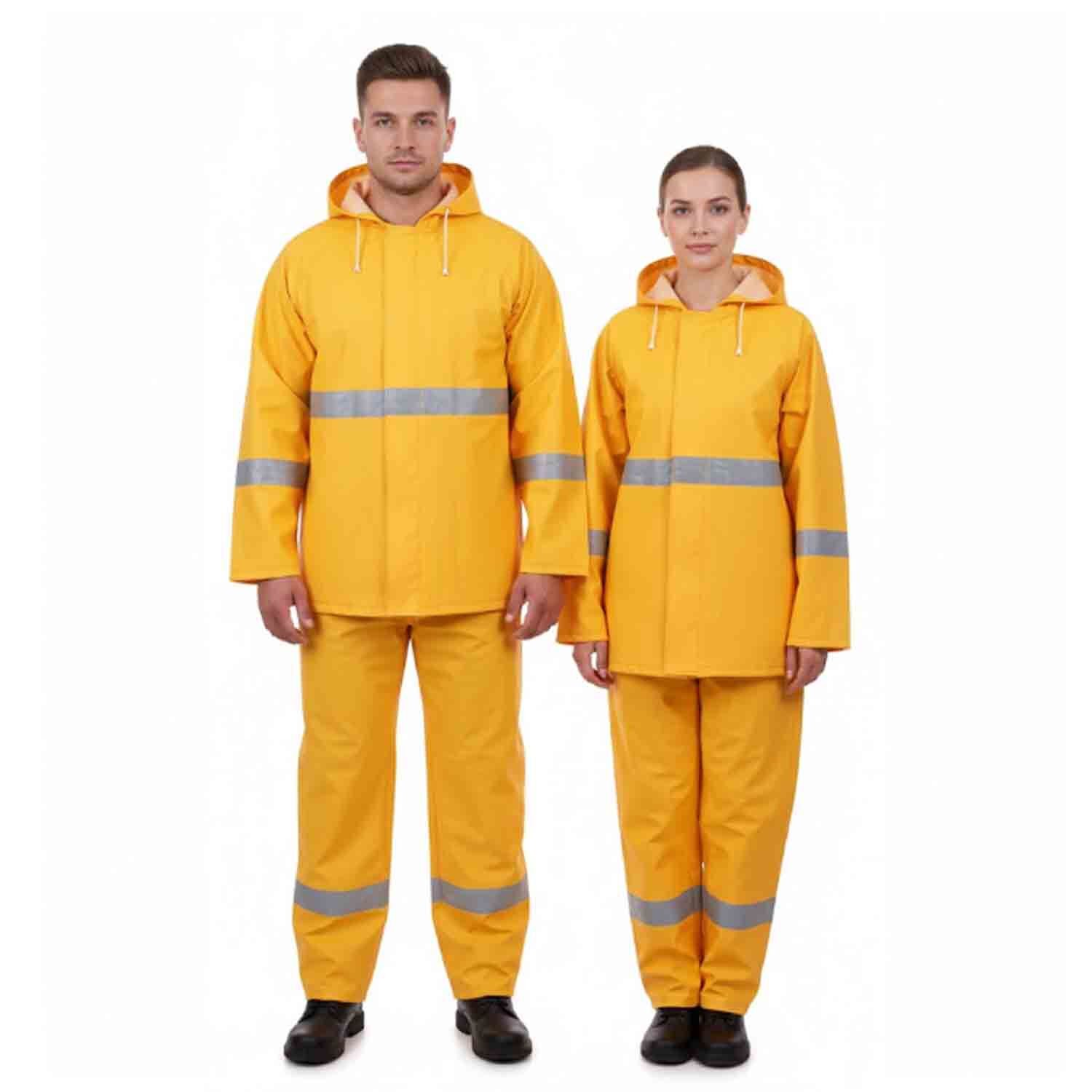 Balıkçı Takım Reflektörlü Yağmurluk Sarı Renk