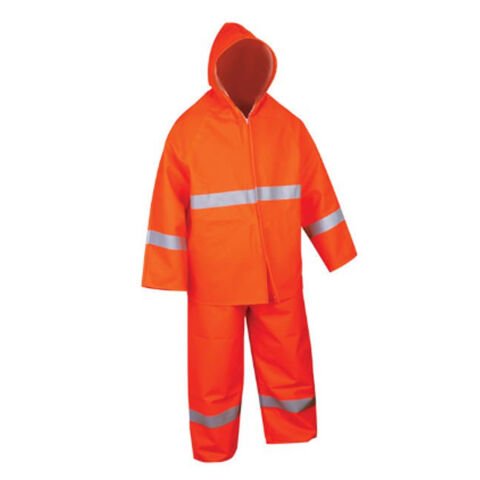 Balıkçı Takım Reflektörlü Yağmurluk Turuncu Renk