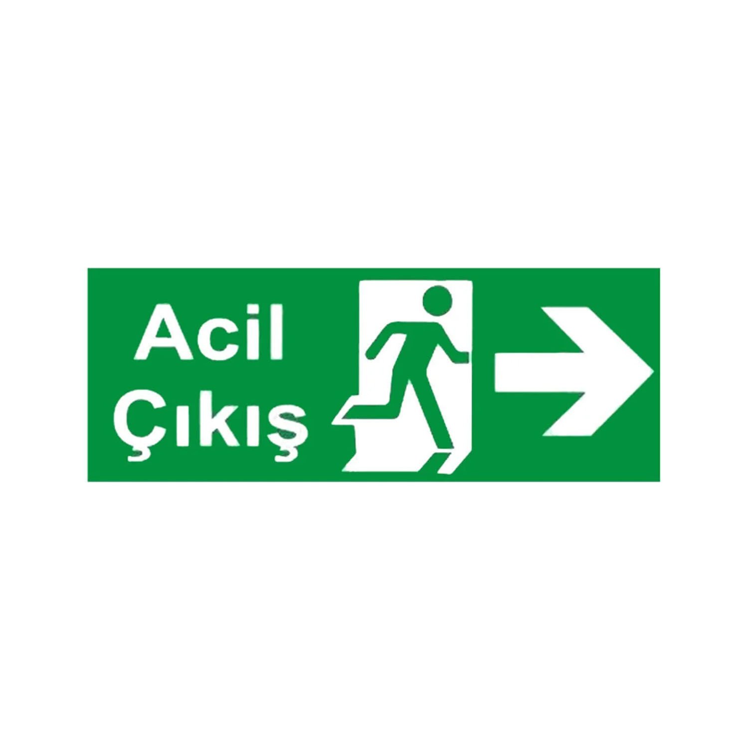 Acil Çıkış Uyarı Levhası Sağ Yönlü