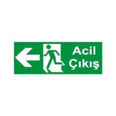 Acil Çıkış Uyarı Levhası Sol Yönlü