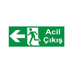 Acil Çıkış Uyarı Levhası Sol Yönlü