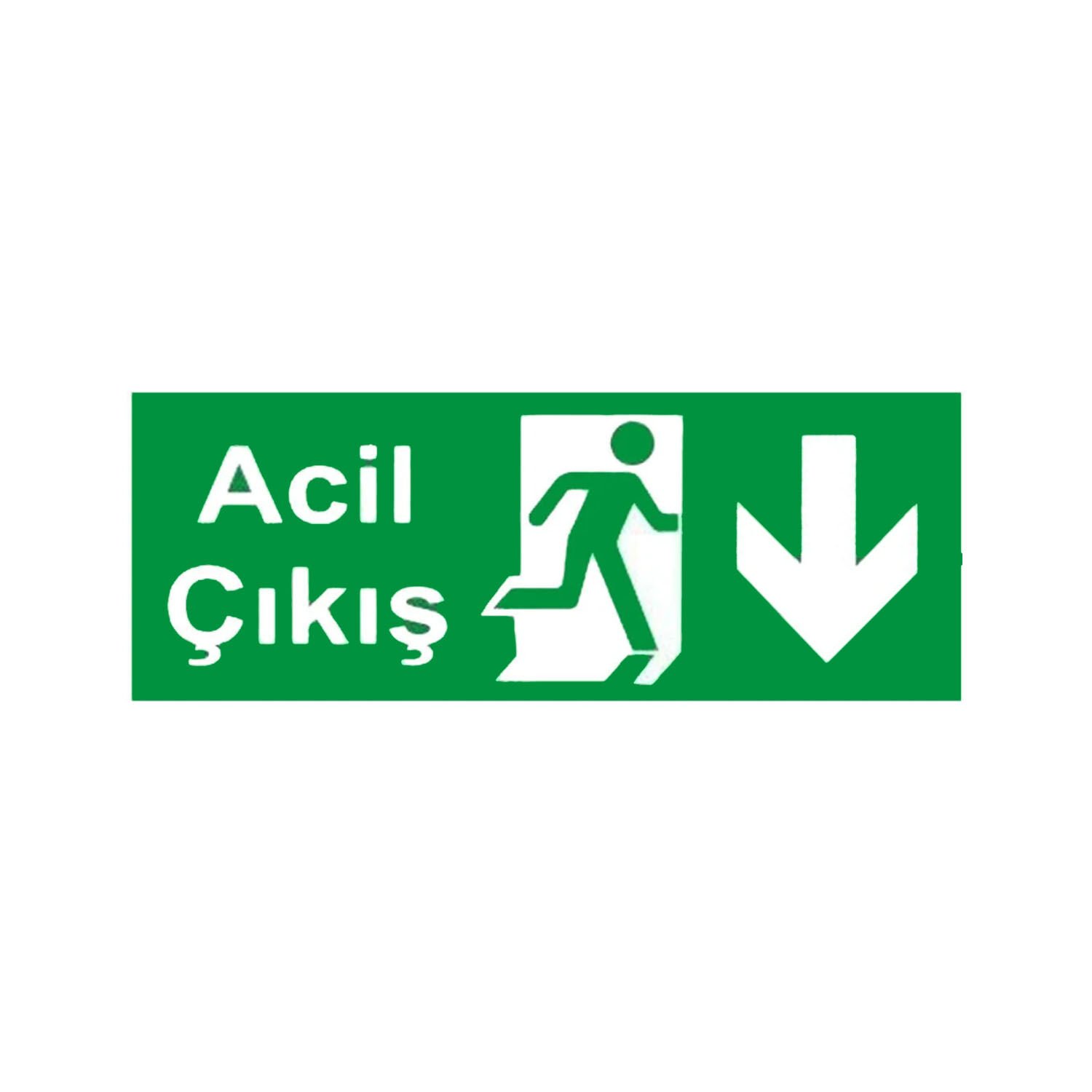Acil Çıkış Uyarı Levhası Aşağı Yönlü