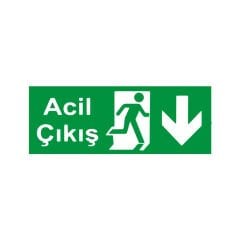 Acil Çıkış Uyarı Levhası Aşağı Yönlü