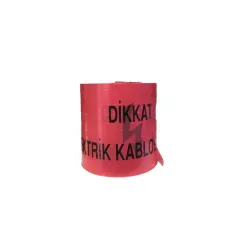 Dikkat Elektrik Kablosu Hattı İkaz Şeridi 250 Metre