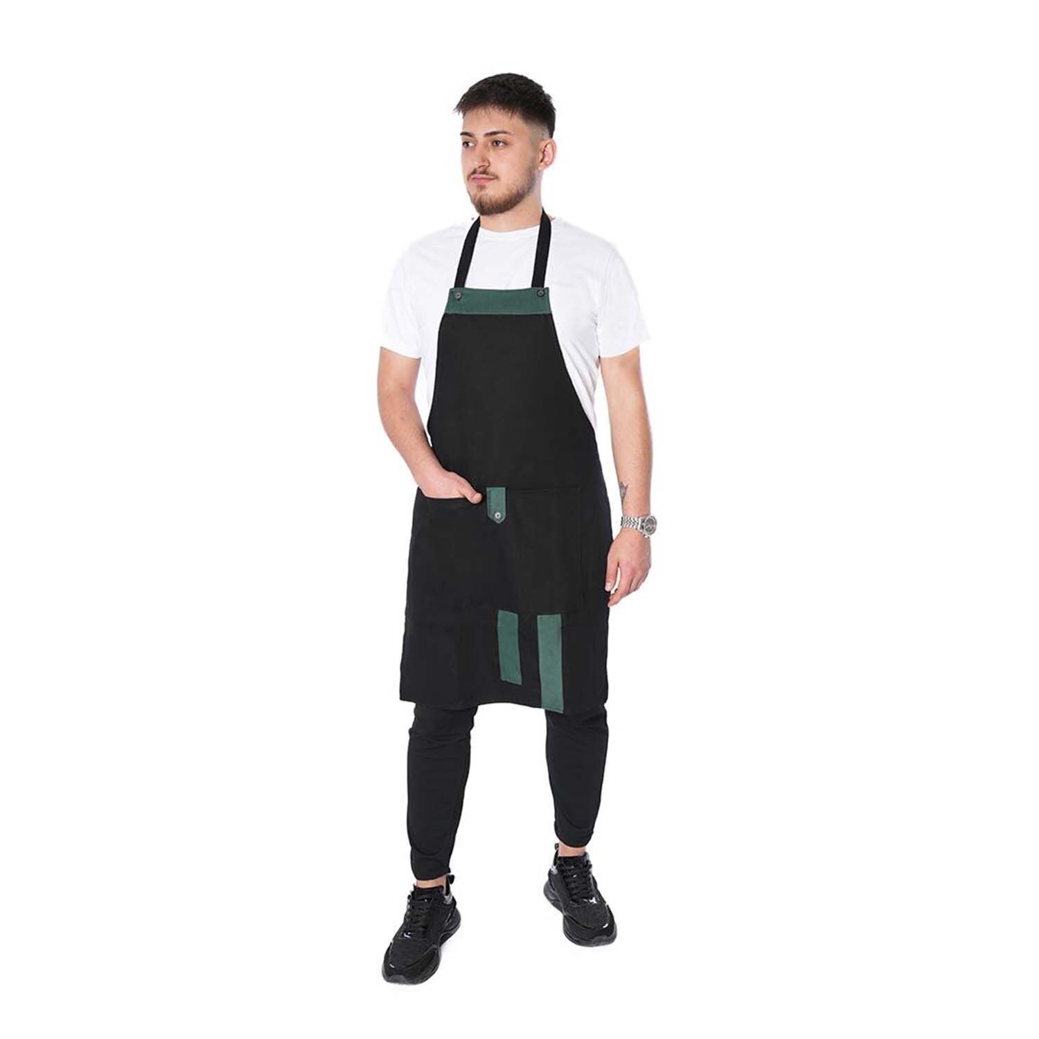 Barista Önlüğü Siyah Yeşil