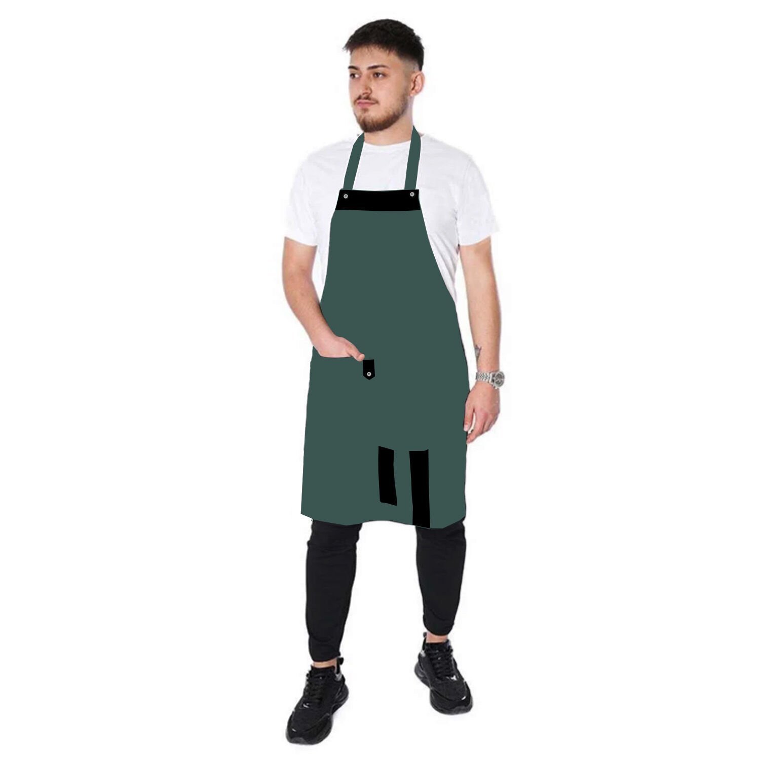 Netto Belden Bağlamalı Önlük Yeşil Siyah