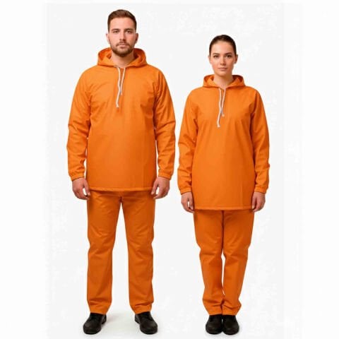 Balıkçı Takım Yağmurluk Turuncu | PVC Su Geçirmez İş Yağmurluğu Takım