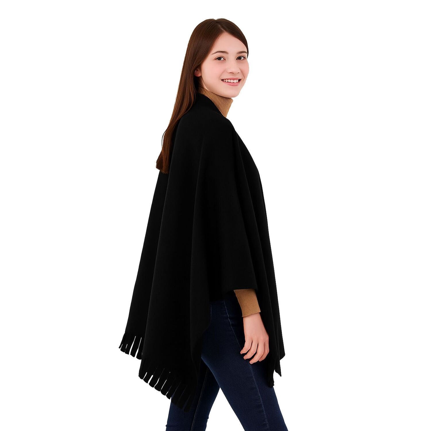 Siyah Polar Şal 180x80 cm