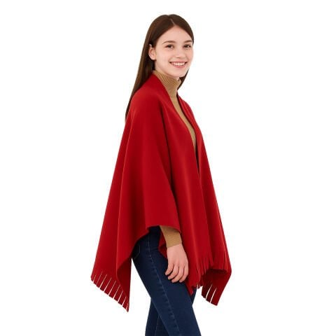 Kırmızı Polar Şal 180x80 cm