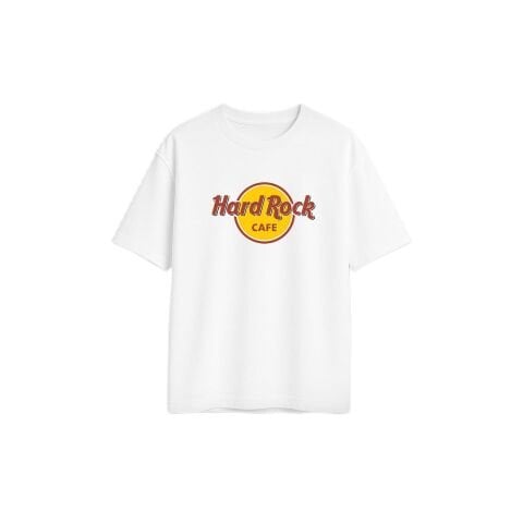 Netto Beyaz Oversize 0 Yaka Baskılı Tişört
