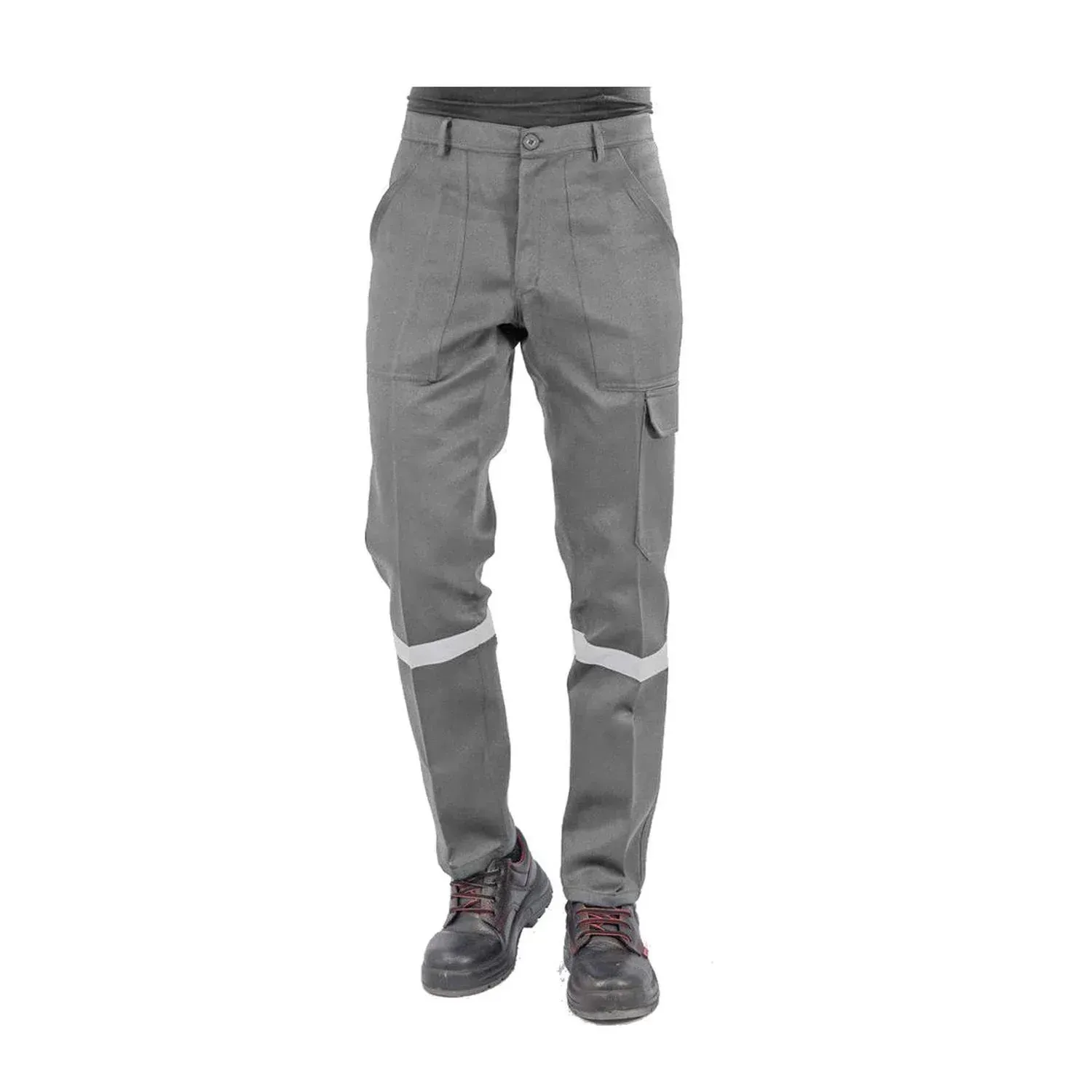 16/12 Gabardin Reflektörlü Yazlık İş Pantolonu Gri