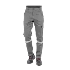 16/12 Gabardin Reflektörlü Yazlık İş Pantolonu Gri