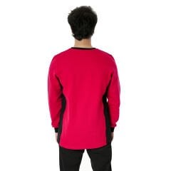 0 Yaka Sweatshirt DuoColor Kırmızı Siyah
