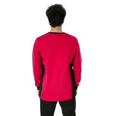 0 Yaka Sweatshirt DuoColor Kırmızı Siyah