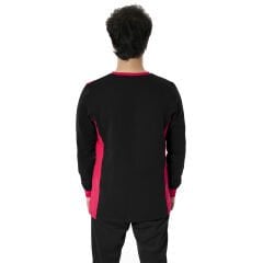 0 Yaka Sweatshirt DuoColor Siyah Kırmızı