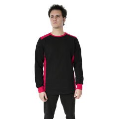 0 Yaka Sweatshirt DuoColor Siyah Kırmızı