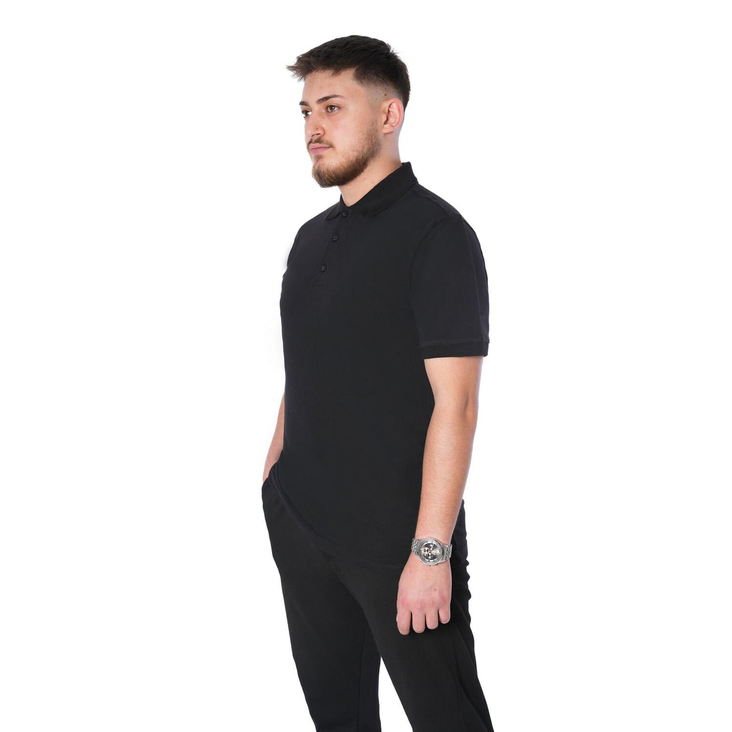 Polo Yaka Tişört Siyah