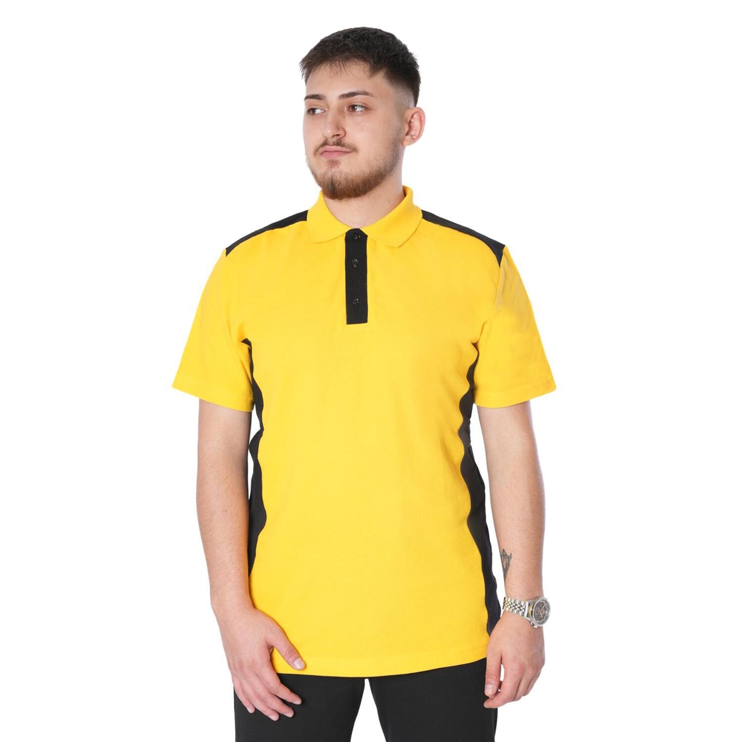 Polo Yaka Tişört DuoColor Sarı Siyah