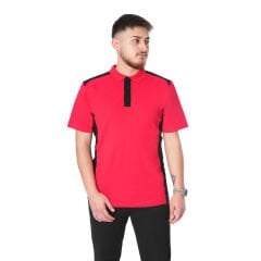 Polo Yaka Tişört DuoColor Kırmızı Siyah