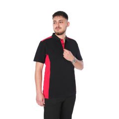 Polo Yaka Tişört DuoColor Siyah Kırmızı