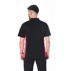 Polo Yaka Yazlık İş Tişörtü Çift Renkli Siyah Kırmızı