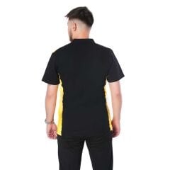 Polo Yaka Yazlık Tişört Çift Renkli Siyah Sarı